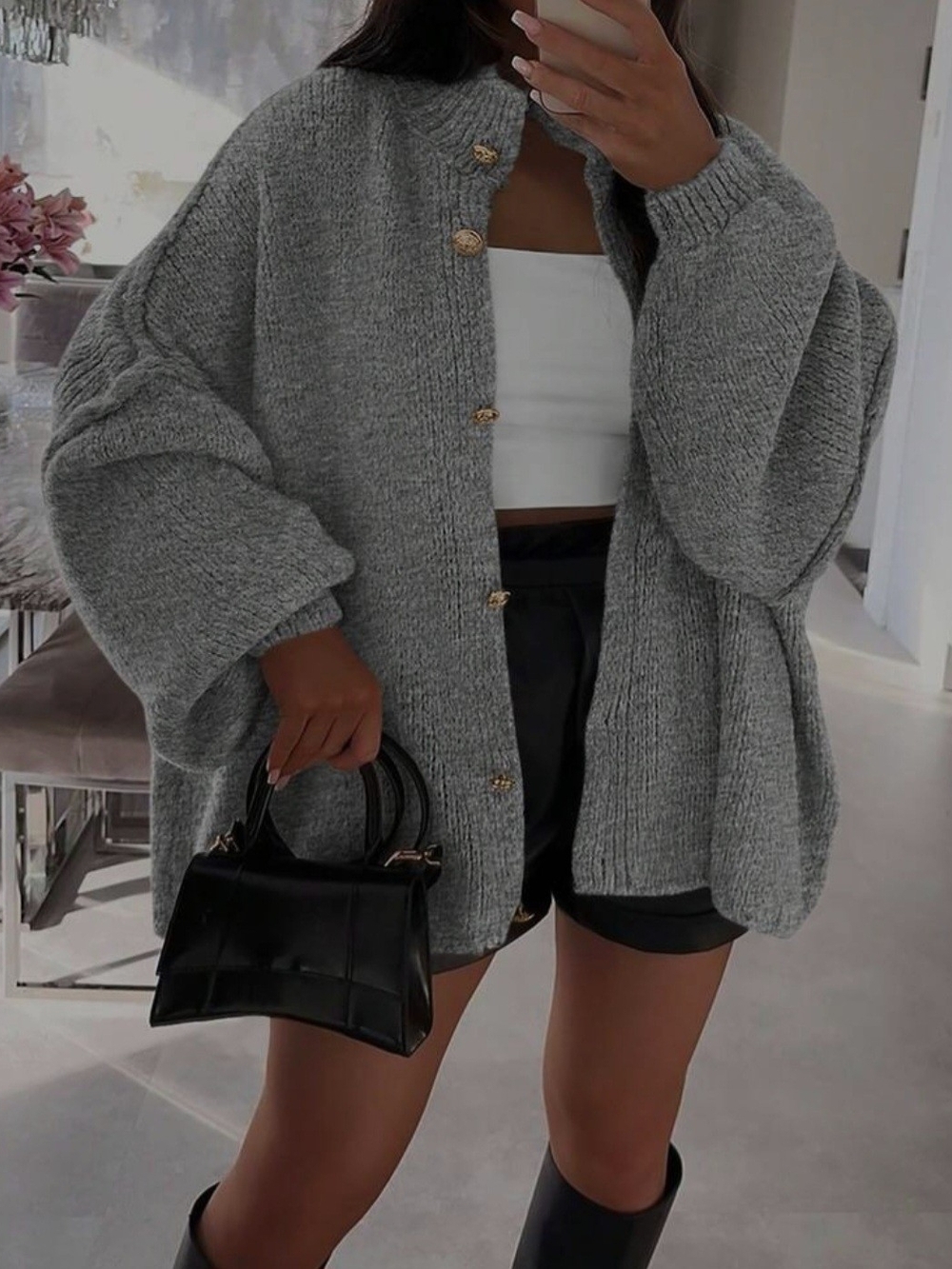 Gray Oversized Cardigan New With Tags